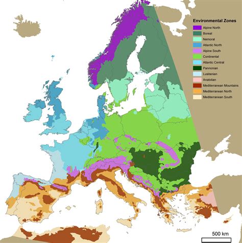 Carte de l'Europe mettant en évidence les régions productrices de choux de Bruxelles