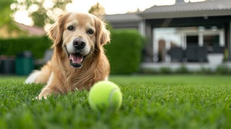 Chien urinant sur la pelouse