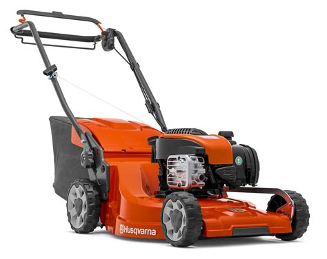 Tondeuse thermique Husqvarna en action sur une pelouse