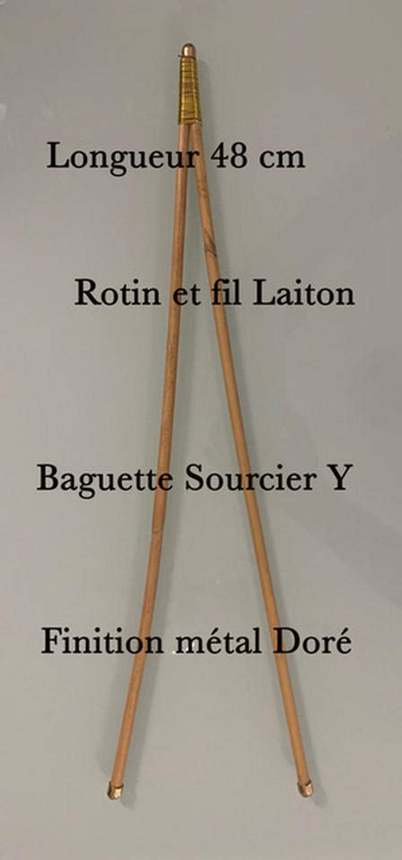 Variétés de baguettes de sourcier, incluant des modèles en Y et en L