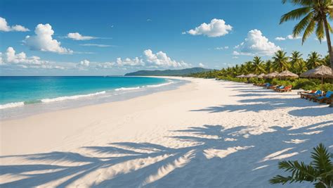 Vue panoramique de la plage de sable blanc bordant l'hôtel Les Hibiscus au Cap Skirring