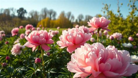 Illustration historique d'une pivoine dans un jardin asiatique