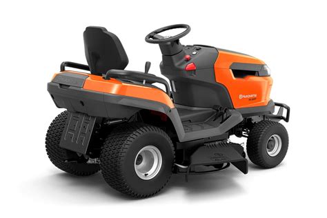 Tracteur tondeuse Husqvarna en action sur une pelouse parfaitement entretenue