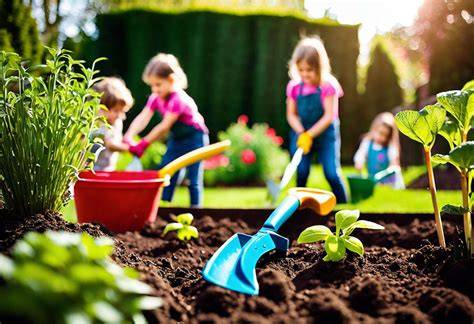 Exemple d'outils de jardinage pour enfants