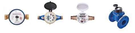Photo comparative des différents types de compteurs d'eau (jet unique, jets multiples, hélice tangentielle)
