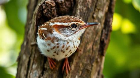 Grimpereau des jardins sur un tronc d'arbre
