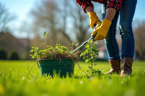 Personne arrachant des mauvaises herbes dans un jardin