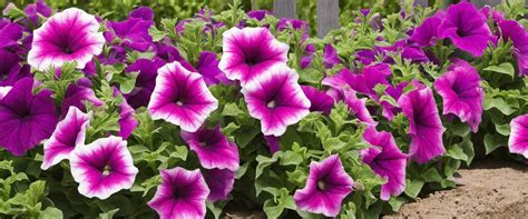 Illustration montrant la morphologie d'un pétunia avec ses fleurs en entonnoir