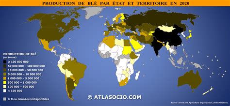 Carte des principaux bassins de production de blé en France