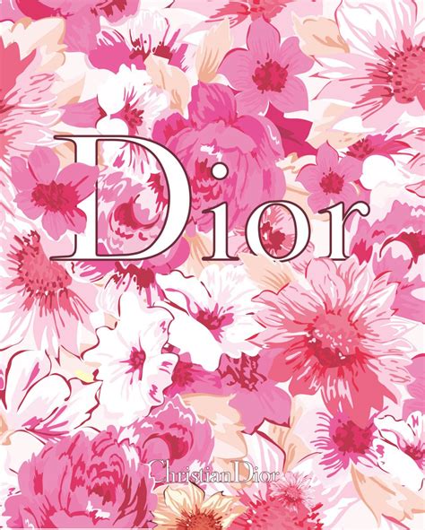Logo Christian Dior sur un fond floral