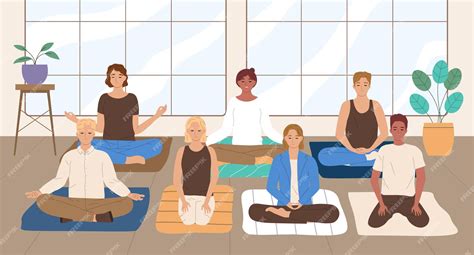 Illustration d'un groupe en méditation collective