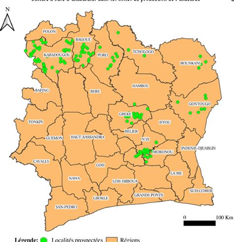 Carte des régions de culture de l'anacardier dans le monde