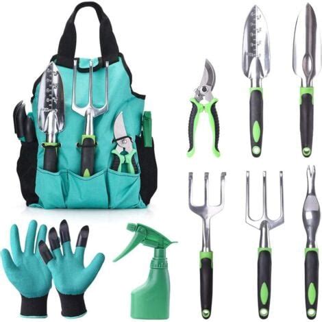 Photo montrant une trousse à outils de jardinier avec sécateur, scie et gants