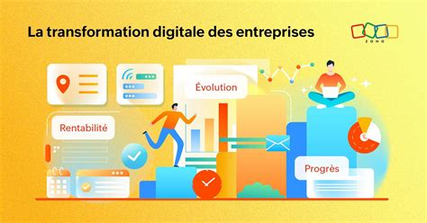 Illustration conceptuelle sur la transformation des entreprises dans le temps