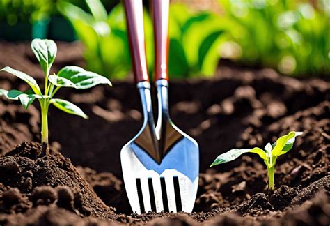 Image d'un jardinier préparant le sol avec une fourche