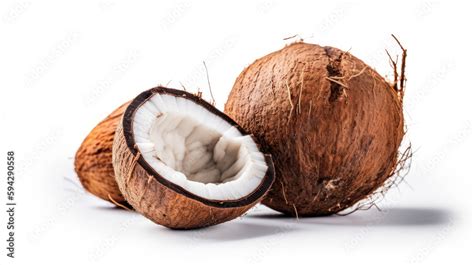 Gros plan sur une noix de coco coupée et de l'huile de coco
