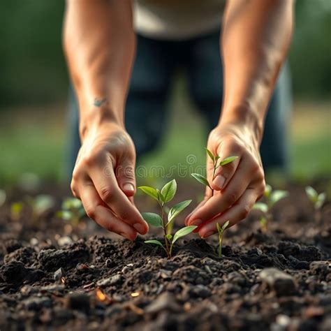 Main plantant une graine dans un sol fertile