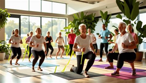 Groupe de seniors participant à une activité sportive