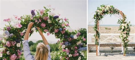 Schéma de montage d'une arche florale avec hortensias