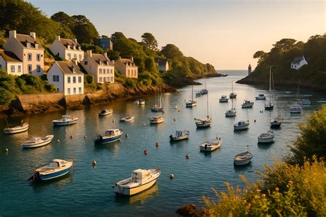 Vue panoramique sur la côte du Finistère depuis les hauteurs de Carantec