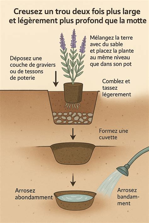 Infographie montrant la structure de drainage dans un pot profond