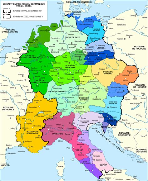 Schéma illustrant la structure du Saint-Empire romain germanique avec ses multiples territoires