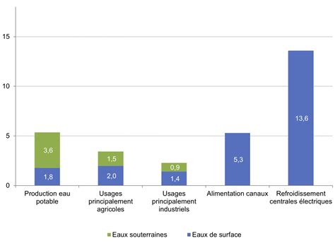 Infographie comparant les besoins en eau selon le type de végétaux (massifs, pelouse, potager)