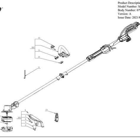 Schéma technique montrant le moteur hybride d'un coupe-bordure Ryobi