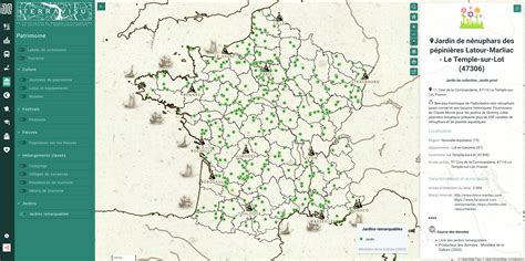 Carte des jardins remarquables de France