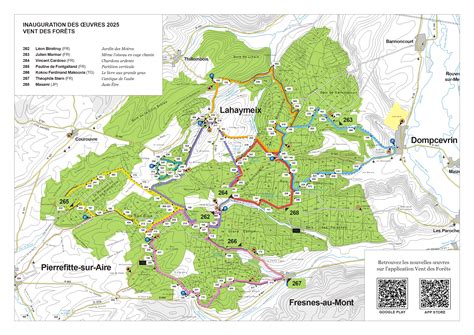 Carte des sentiers et zones de biodiversité autour de la ferme de Cobonne