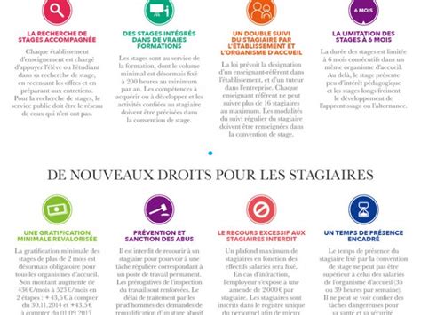 Infographie comparative des droits des stagiaires et des salariés