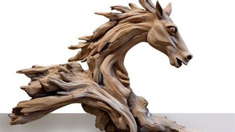 Exemple de sculpture sur bois imitant des racines naturelles pour une tablette d'exposition