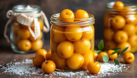 rangées de bocaux de mirabelles au sirop dans un garde-manger