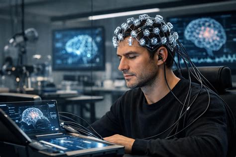 Représentation stylisée d'une interface cerveau-machine