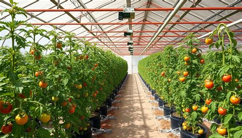 Schéma d'un système d'enrouleur pour tomates sous serre