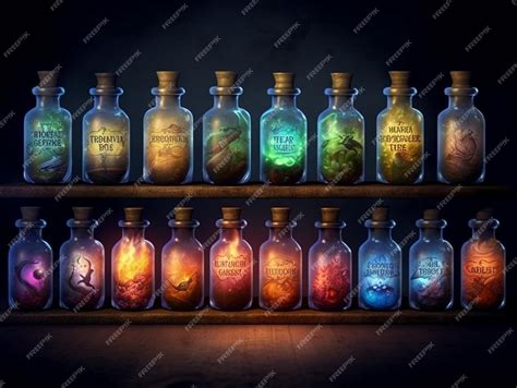 Visuel des divers types de potions de forgemagie et leurs effets visuels sur les armes