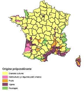 Carte thermique de la pression parasitaire dans les régions fruitières