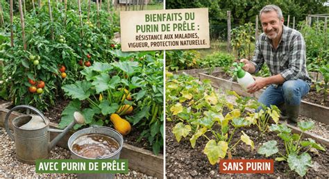 Plantes du potager traitées avec du purin d'ortie