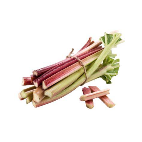Image comparative des tiges de rhubarbe rouge vif et de rhubarbe vert clair