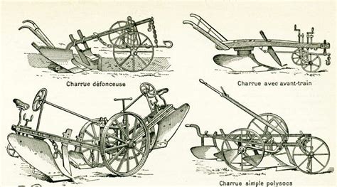 Premières machines agricoles à manivelle et manège