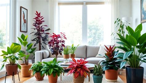 Collection de plantes d'intérieur colorées