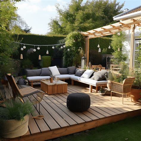 Terrasse aménagée avec des meubles IKEA hackés