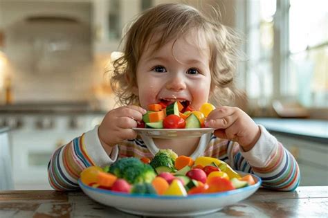 Bébé mangeant des légumes