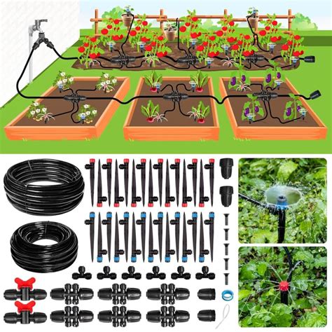 Illustration d'un système d'irrigation goutte à goutte pour le potager.