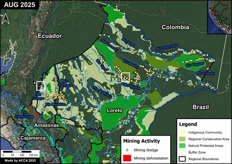 Carte de l'Amazonie péruvienne indiquant Pucallpa et Yarinacocha