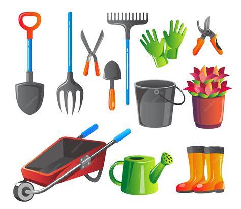 Illustration montrant des outils de jardinage biologique