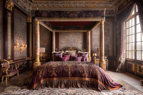 Chambre double à l'Hôtel Les Hortensias avec décoration baroque