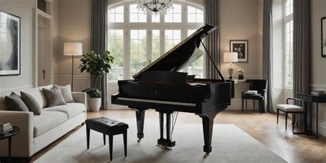 Un piano droit dans un salon