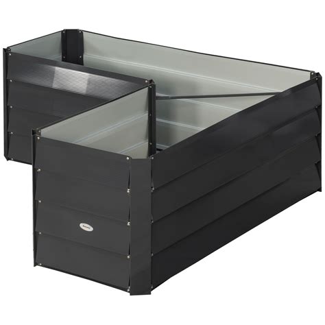 Carré potager en acier galvanisé de couleur anthracite