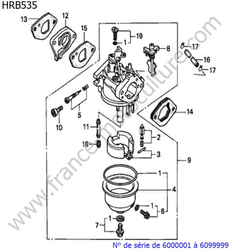 Vue éclatée d'un carburateur de moteur 2 temps